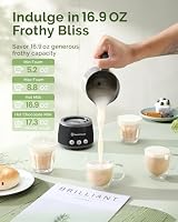 Maestri House Milchaufschäumer, 500ml 4-in-1 Elektrischer Milchschäumer, 600W Smart Touch Control für Heißer und Kalter, Memory-Funktion für Latte,Warme Milch, Heiße Schokolade Milch, BasicFro 500 – Ansicht 5