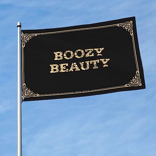Drapeau de jardin funny boozy beauty de grand format avec finitions extérieures pour grand patio