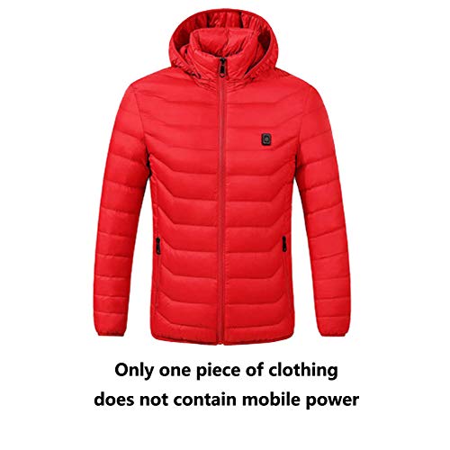 Huizz Chaleco calefaccionado, Carga por USB Calentador eléctrico del Cuerpo calefaccionado, Chaleco infrarrojo térmico Recargable 3 Ajustes de Calor,Rojo,M