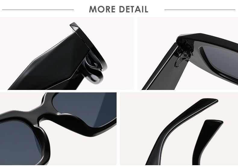 10-Pack Y2K Sunglasses, Irregular Square Frame UV400 Protection Unisex Party Favors Bulk Accessories (Women & Men)3