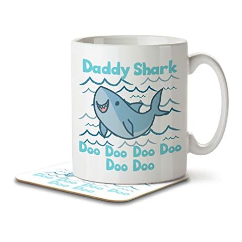 Daddy Shark - Mug and Coaster by Inky Penguin Cover