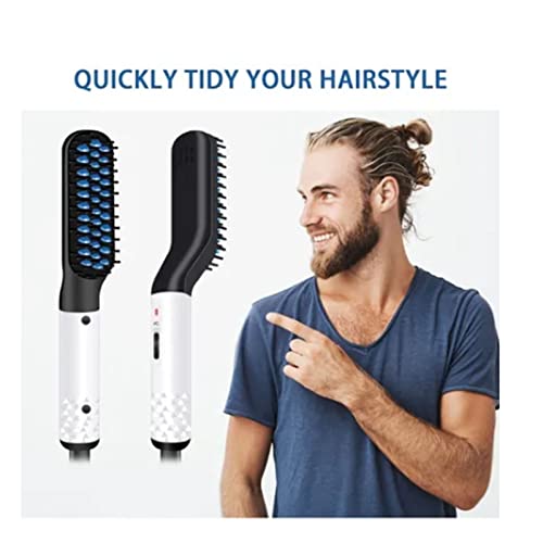Touisedgi Beard Straightener Comb Faster Heated Ionic Beard Straightening Comb Electric Portable Men's Hair Styling Brush Gift For Dad #TOP6