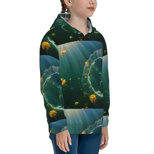 Jelly Fish Kids Pullover Hoodies Boys Sweatshirts Girls Athletic Clothes with Pocket3