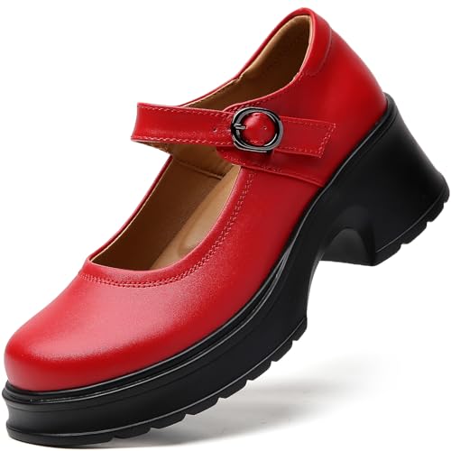Mary Jane Shoes Women Platform Mary Janes Heels Women's Chunky Pumps Dress Shoes Ladies Work Comfortable Dressy Casual Footwear