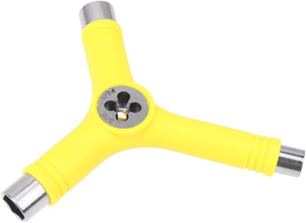 BESPORTBLE Y-Shaped Skateboard Repair Tool Construction Compact Spanner for Mini Skateboards and Cruisers Essential Yellow