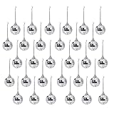 XCRUI 24 Pcs 1.6” Mini Disco Mirror Ball ,Christmas Balls Ornaments Xmas Tree Hanging Balls Pendants