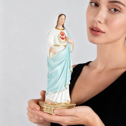 Estatua Inmaculado Corazón de María de 8.4 pulgadas miniatura 4