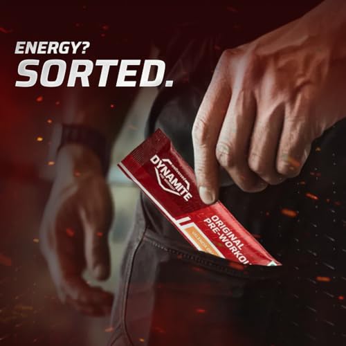 Image of Dynamite Original Pre-workout Sachets (Pack of 8, Assorted Flavours) | Instant Energy Boost & Pump for Workouts | 200mg Caffeine | 6500mg Citrulline Complex | Pre-Workout Supplement for Men & Women - 112g
