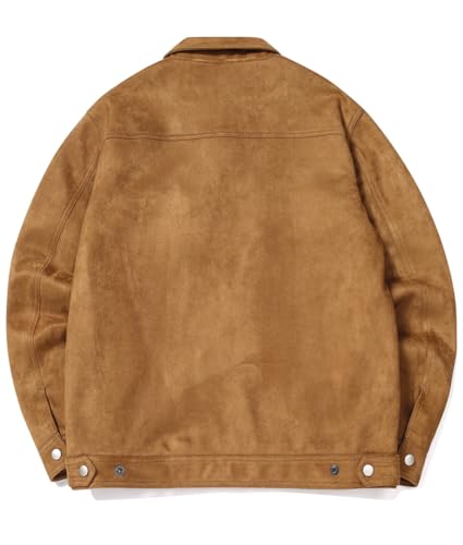 Mens Suede Jacket Vintage Trucker Coat for Mens Cowboy Jacket Biker Jacket Men Bomber Jacket Casual Jackets for Men2