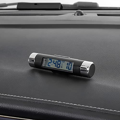 Moioee Car Clock And Temperature With Backlight, 2 In 1 Lcd Backlight Digital Display Screen Car Clocks, Mini Vehicle Electronic Clock Thermometer, Multi-Functional Auto Accessories Air Vent Outlet #TOP5