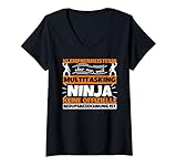 Damen Klempnermeisterin Multitasking Ninja lustig T-Shirt mit V-Ausschnitt