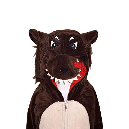 A2Z 4 Kids Girls Boys Wolf Costume Jumpsuits Soft Plush Fleece Playsuit - E.Soft Wolf 9-10 - Image 4