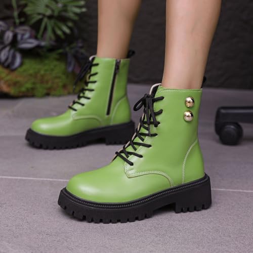 Botines de mujer plataforma cordones botas informales y cómodas para otoño invierno 3
