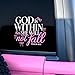 God is Within Her She Will Not Fall Car Decal Pink Bows, Christian, Girly Decal, Affirmations Bible Says, Vinyl Waterproof 8 Inches Bumper Decal Gifts for Women Girl Mom