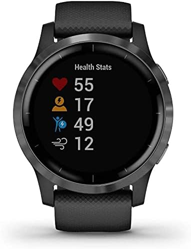 garmin v%c3%advoactive 4 gps smartwatch features music body energy monitoring animated workouts and more black with kwalicable cleaning cloth