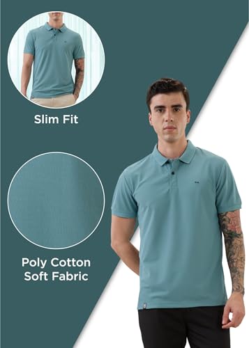 Image of Nostrum Cotton Half Sleeve T-Shirt for Men Boys, Regular Fit, Cherry, Stylish Mens T-Shirts, Polo T Shirt for Man, Collar T Shirts for Men
