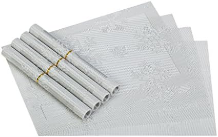 JoHome Set of 8 Heat-proof PVC Placemats,Vinyl Non-slip Washable Table Mats Protector Dining Decoration,45 * 30 CM