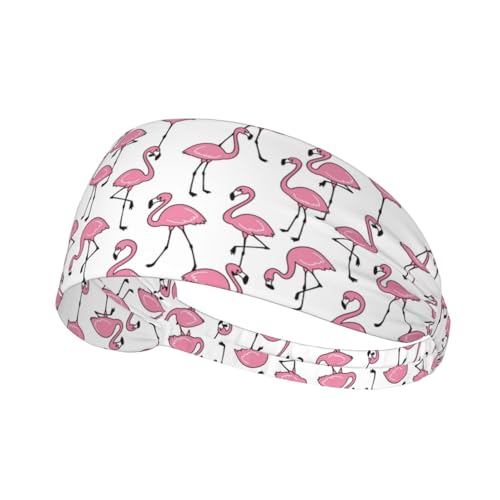 Pink Flamingo Flamingos Tropical Summer Hawaii Hawaiian Sports Headbands for Men and Women Sweatbands for Moisture Wicking Suitable for Fitness Running Cycling Hiking Yoga Football Exercise