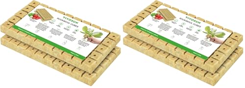 VIVOSUN 1 Inch Rockwool Cubes, 100 Plugs Grow Cubes for Hydroponics, Cuttings, Cloning, Plant Propagation, Seed Startling (Pack of 2)