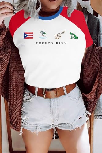 Puerto Rico Shirt Women Puerto Rico Flag Graphic Tees Boricua Tops — view 2