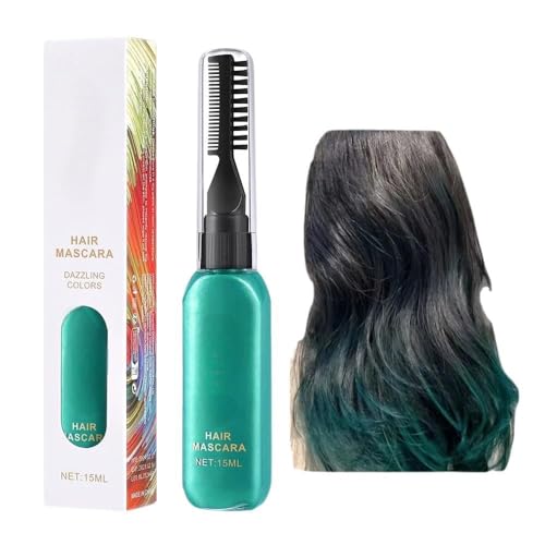 Juego de rímel con tinte temporal para el cabello, 8 colores brillantes, diseño de pincel de doble punta, aplicación rápida, fácil de usar y lavar, adecuado para uso diario