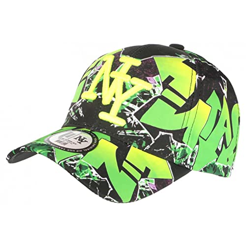 Hip Hop Honour Gorra infantil verde fluorescente y negro, diseño Streetwear Baseball Larsy de 7 a 12 años, talla única - Color: Verde - Niño, verde, Talla única