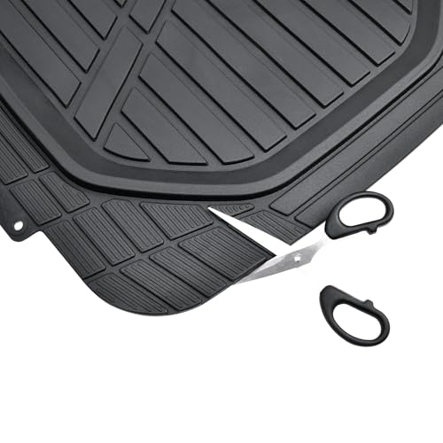 Alfombrillas de coche universales de PVC negras para camioneta y auto 3
