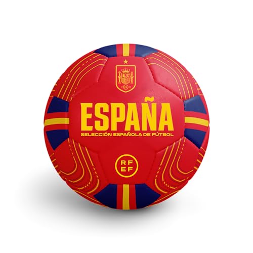 RFEF BALÓN ESPAÑA 2026 – Balón de Fútbol Oficial Inspirado en la Selección Española – Diseño Rojo con Detalles en Amarillo y Azul, Escudo Gráficos de la Roja