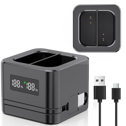 Upgraded,1Pack Ring Batteries Charger,A Charger Compatible with Ring Batteries,LED Digital Display,Dual Charging,for Ring Doorbell Camera 2/3/4,3Plus,Ring Spotlight Camera and Stick Up Cam