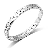 Beccalame Mens Silver Cuff Bracelet Jewelry Twisted Braided Open Bangle Bracelet fo Women