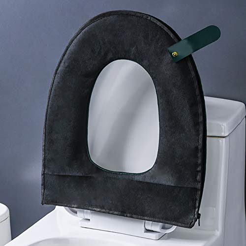 H·Aimee 1Pc Universal-Reißverschluss Wasserdichtes antibakterielles Leder Home WC Sitzkissen mit Aufhängeschlaufe Badezimmer Weich und Warm Abwaschbare WC-Sitzbezüge – Bild 7