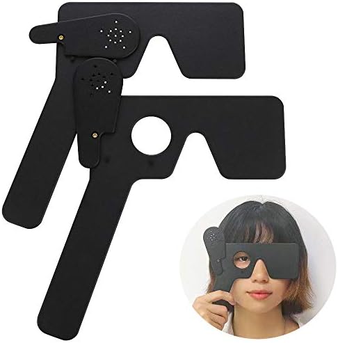 2 Pack Ophthalmic Eye Occluder for Ophthalmologists, Optometrists and Orthoptists Eye Exam Tool (Black: with 14 Pinholes)