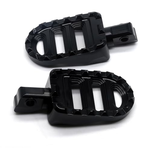 Image of MZS Motorcycle Foot Pegs, Front Rear Footpegs MX Serrated Wide Driver Passenger Pedal Rest CNC Black Compatible with Scout 2015-2025 / Scout Bobber 2018-2025 / Scout Bobber Sixty 2015-2025