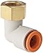 SMC KQ2LF13-36A PBT & Brass Push-to-Connect Tube Fitting, 90 Degree Elbow, 1/2" Tube OD x 3/8" NPT Female