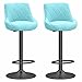 Wysokie stołki barowe, obrotowe stołki barowe, stołki barowe, zestaw 2 krzeseł barowych, regulacja wysokości 66-81 cm, z oparciem, z podnóżkiem, pasuje na wyspę Counter, Island, kuchnia, czarny maszt - zielony