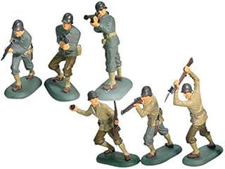 Britains Deetail Toy Soldiers WWII US Army Rangers D-Day Infantry 54mm Collectible Painted Army Men Figures Set of 6