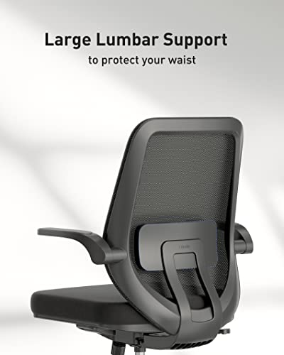 Hbada Office Chair Task Desk Chair Swivel Home Comfort Chairs With Flip-Up Arms And Adjustable Height, Black #TOP3