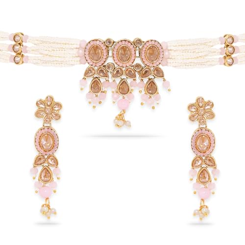 Image of Rubans Choker Necklace Set Traditional Stylish Jewellery Gift for Women & Girls