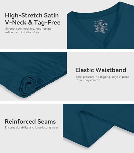 Image of WiWi Viscose from Bamboo Pajamas Set for Women Super Soft Short Sleeve Cooling Summer Plus Size Pjs Sets Sleepwear S-4X