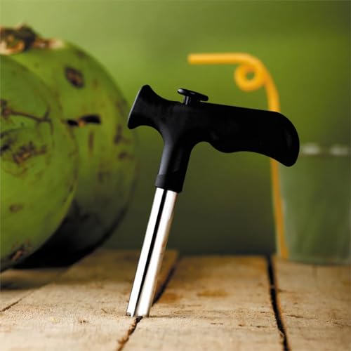 Image of Solitude Stainless Steel Coconut Opener | Effortless Quick & Clean Coconut Water Extraction | Coconut Driller with Non-Slip L-Grip Handle | Convenient for Home, Kitchen, and Travel