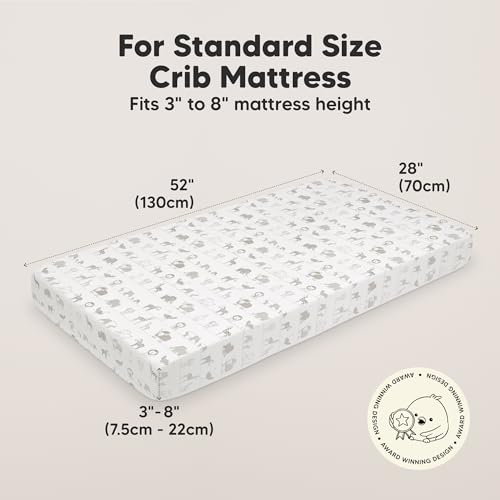 Image of KeaBabies 2-pk Organic Cotton Crib Sheets for Boys Girls 52x28 (Savannah) | Fitted Crib Mattress Sheet Neutral, Breathable Cover for Baby Bed Set, Toddler Mattress, Soft & Cute Prints