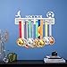 Resama Soccer Medal Hanger Holder Display Rack for Awards Ribbons Personalized Medal Sports Themed Race Ribbon Holder for Wall Metal Display for Men Boy Girl Kid White