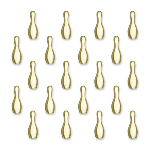 SHOP AWARDS AND GIFTS 3/4 Inch Gold Bowling Chenille Lapel Pin, Achievement Recognition Gifts, Bulk Pack of 20