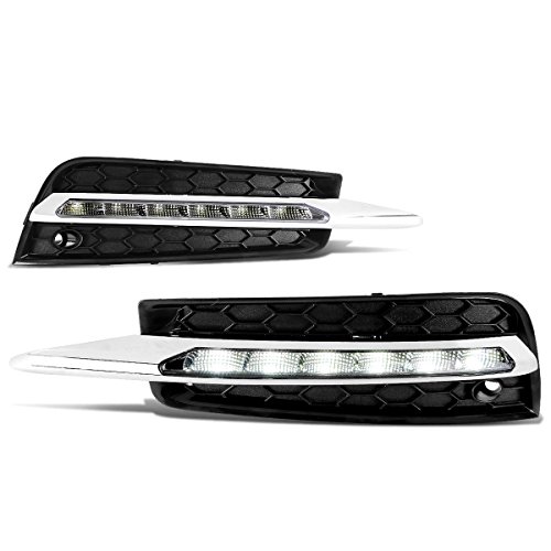 Auto Dynasty LED DRL Front Bumper Driving Fog Light Lamps with Wiring Harness and Bezels Compatible with Chevy Cruze/Limited 11-16, Driver and Passenger Side, Clear Lens