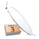 Pack 3X Panel Downlight Led Redondo Plano, 18 W, Blanco Calido 3000K, 1600 LM, Driver Incluido, Corte Standard 200 mm, 225 Mm, 3