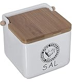 TIENDA EURASIA® Saleros de Cocina con Tapa Originales - Cerámica con Tapa -...