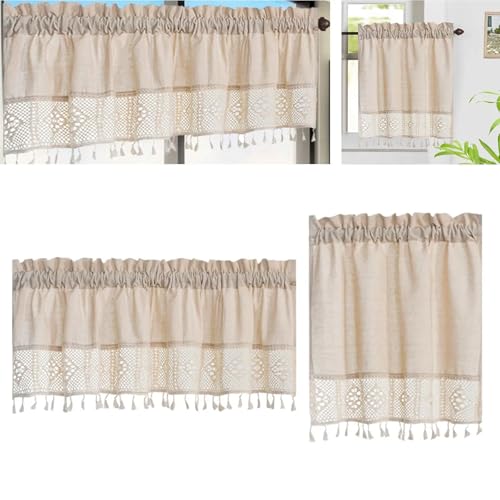 Cortinas cocina cortas estilo granja para ventanas de dormitorio y armarios 5