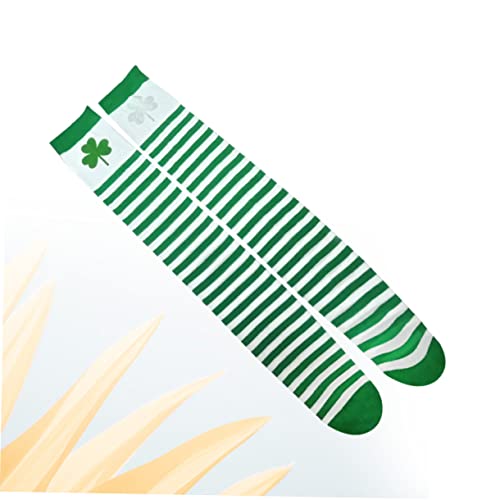 Fashionable Double Stripe Silk Stockings Children's Socks for School Uniform and Easter Green2