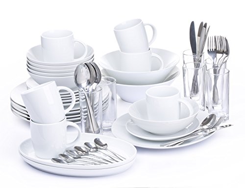 Set da tavola da 58 pezzi, colore bianco