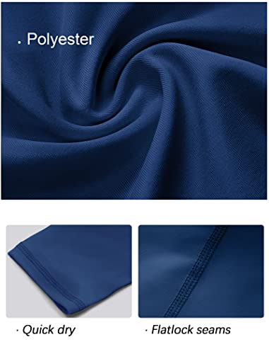 Telaleo 5 Pack Boys' Girls' Compression Shirts Youth Long Sleeve Undershirt Sports Performance Moisture Wicking Baselayer 5Pack 2Black/2Grey/1Blue M #TOP4